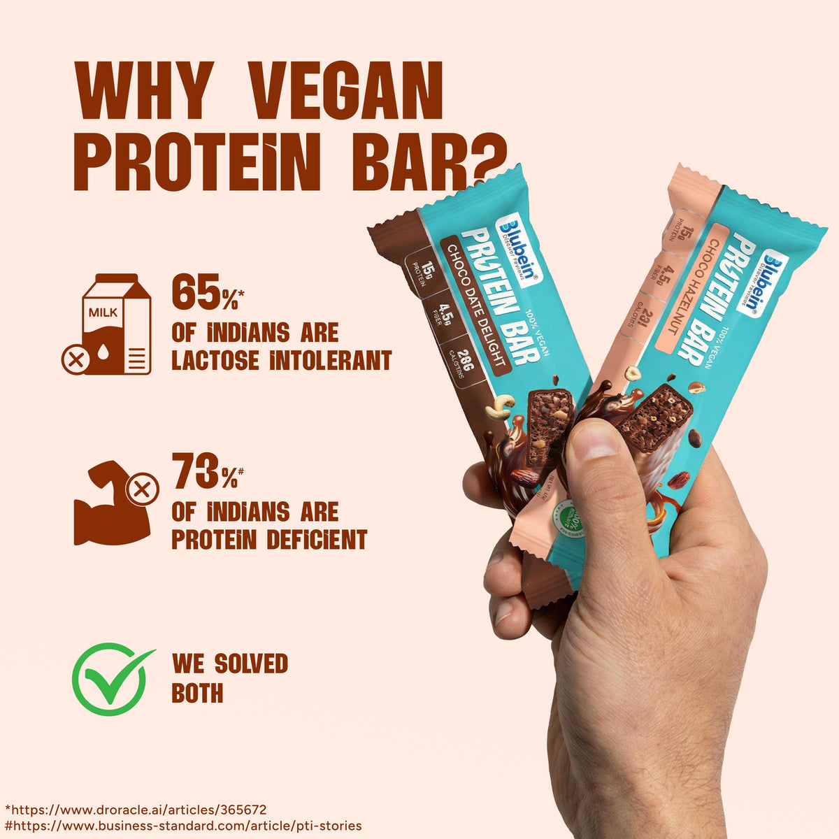 Blubein® 15g Plant Protein Bars - Choco Hazelnut & Choco Date Delight