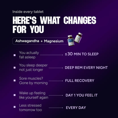 Deep Sleep Stack | Magnesium Complex + Ashwagandha | Natural Sleep & Recovery Support