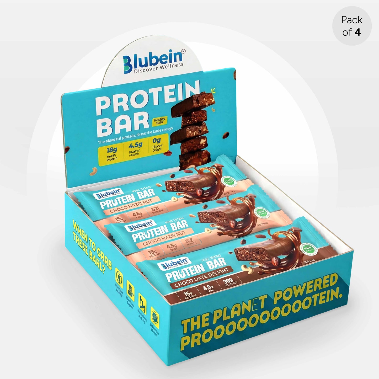 Blubein® 15g Plant Protein Bars - Choco Hazelnut & Choco Date Delight