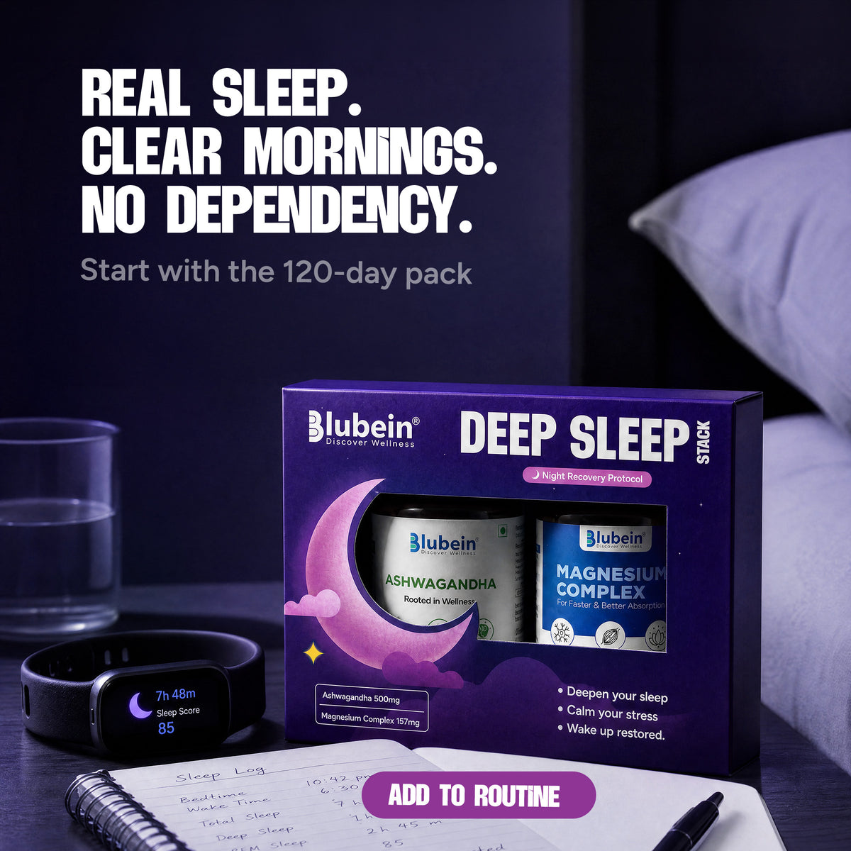 Deep Sleep Stack | Magnesium Complex + Ashwagandha | Natural Sleep & Recovery Support
