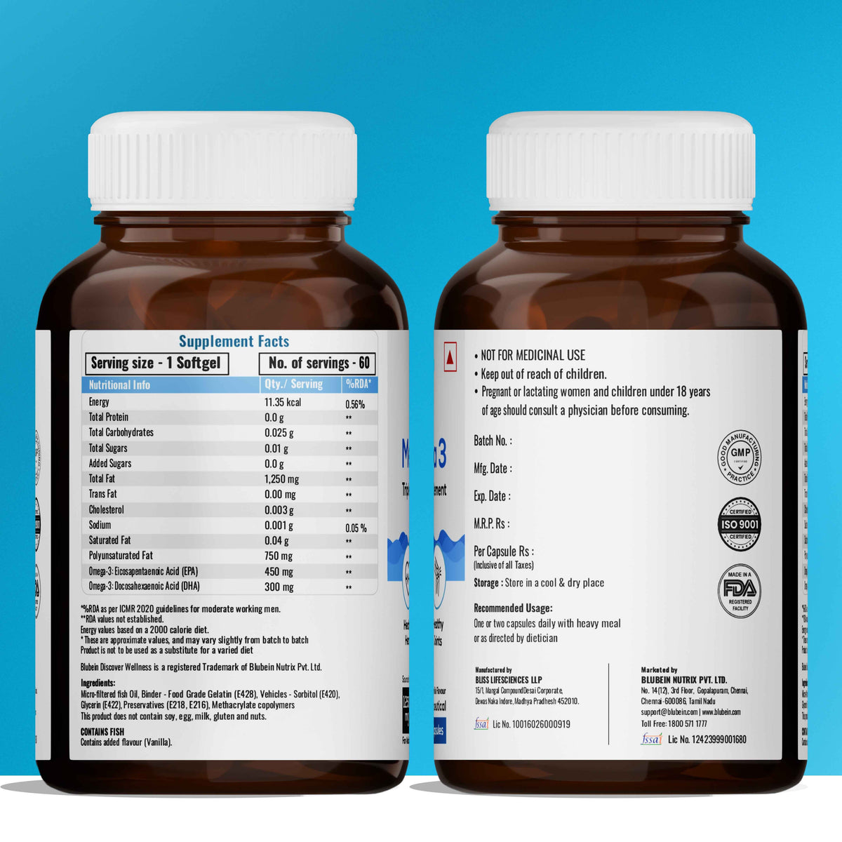 Mega Omega-3 Fish Oil Supplement