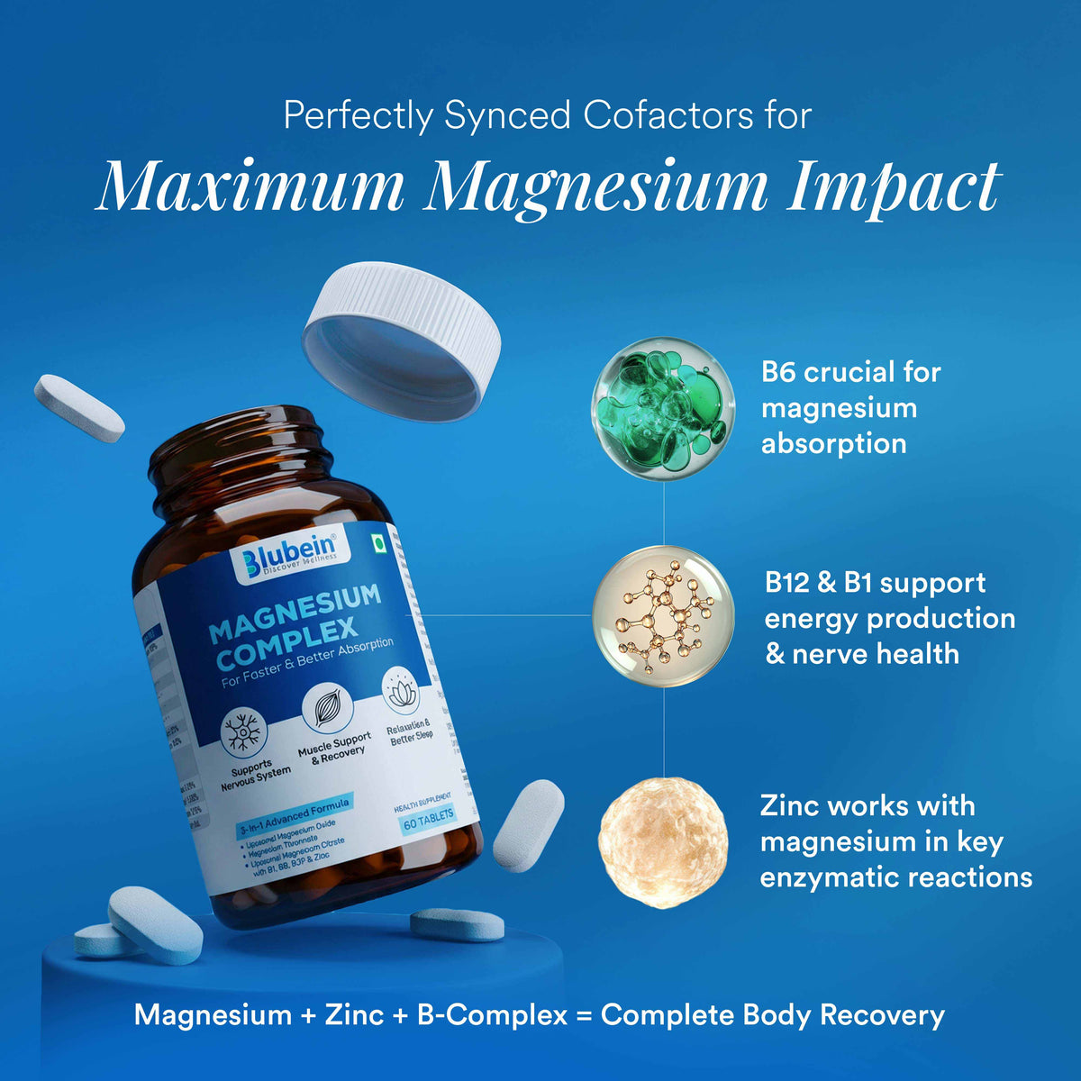 Magnesium Complex — Sleep Deeper, Stress Less & Recover Faster | 3-Form Blend