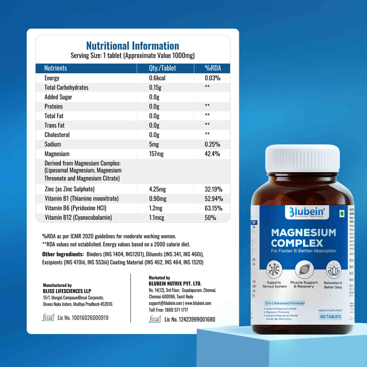 Magnesium Complex — Sleep Deeper, Stress Less & Recover Faster | 3-Form Blend