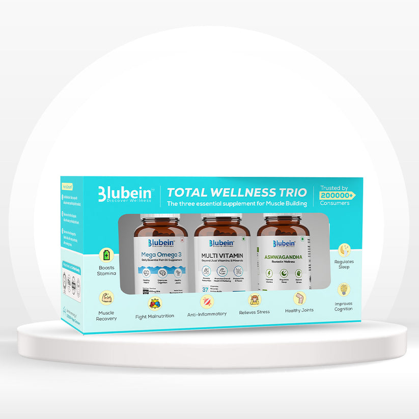 Total Wellness Trio - Multivitamin, Mega Omega-3 & Ashwagandha