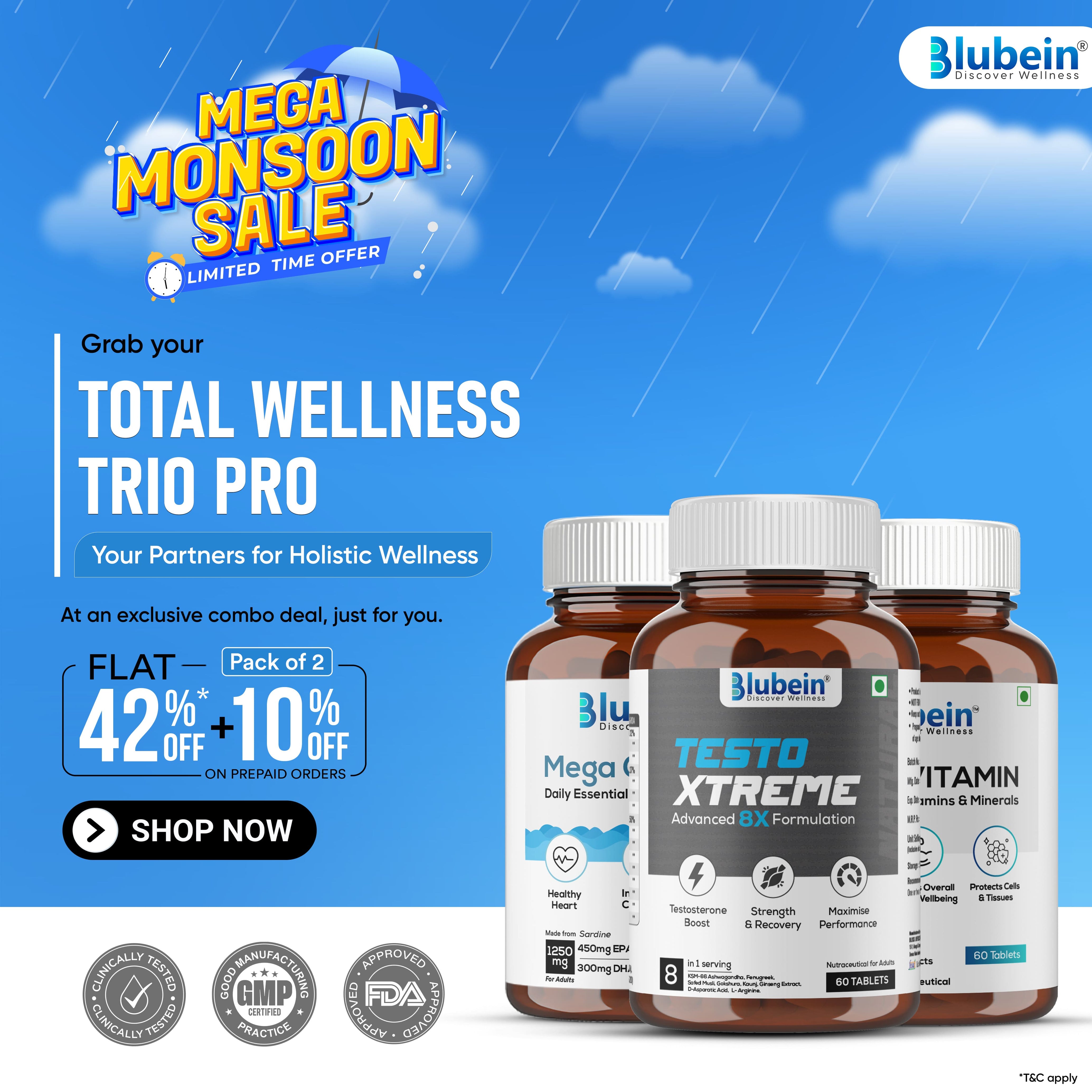 Total Wellness Trio Pro | Advanced Supplement Stack for Muscle Growth and Vitality