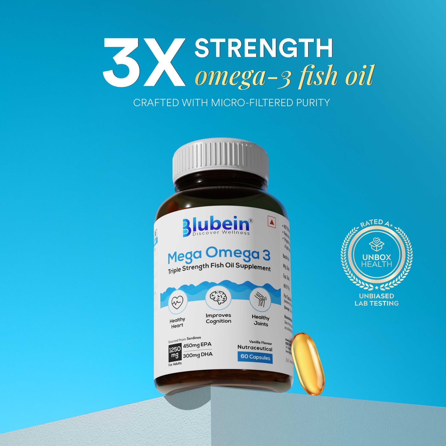 Mega Omega-3 Fish Oil Supplement