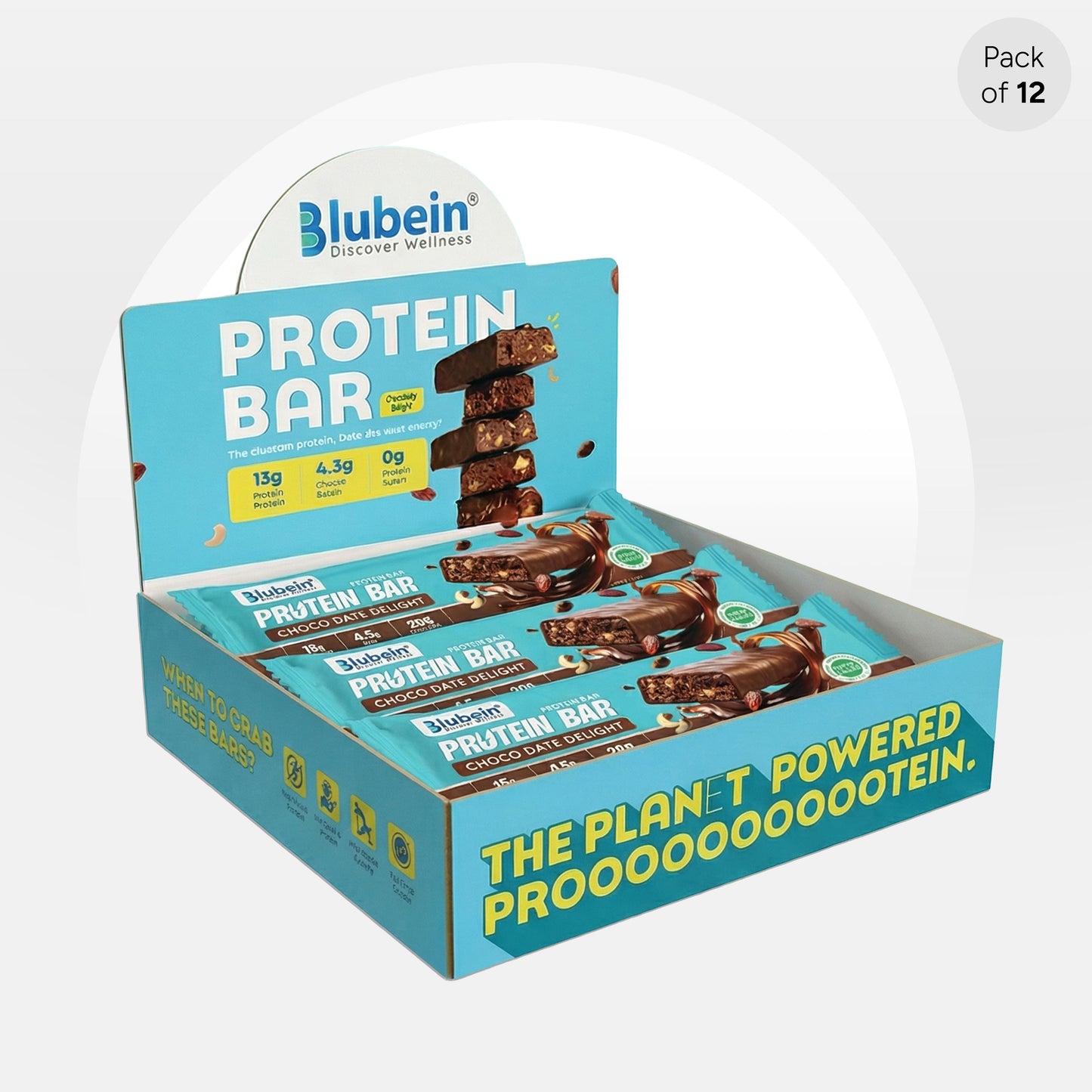 Blubein® 15g Plant Protein Bars - Choco Hazelnut & Choco Date Delight