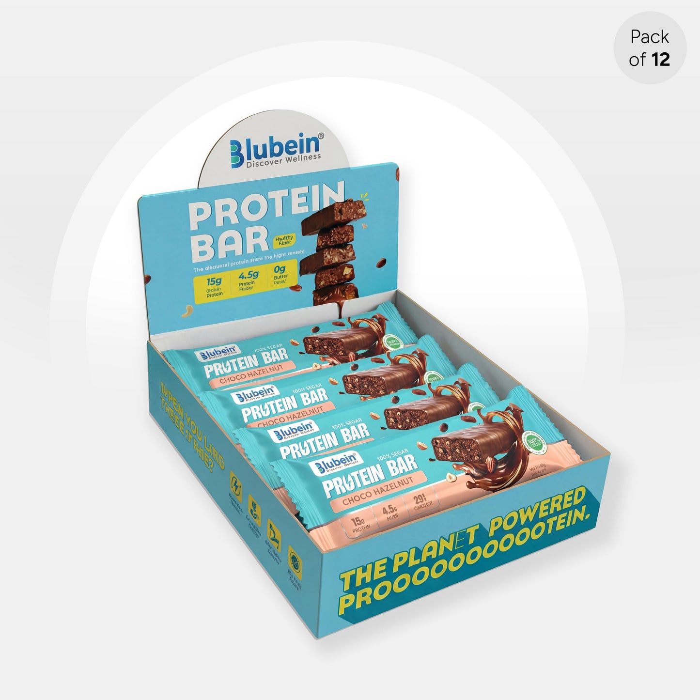 Blubein® 15g Plant Protein Bars - Choco Hazelnut & Choco Date Delight